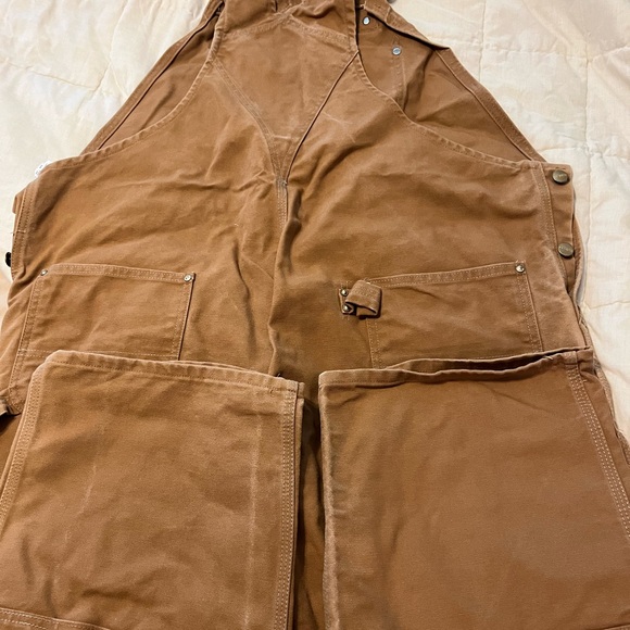 Men’s Carhartt brown duck bib overalls, 46X 30 NEW - Picture 5 of 6